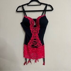 Black and Pink Lace Lingerie